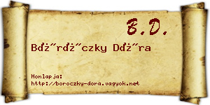 Böröczky Dóra névjegykártya