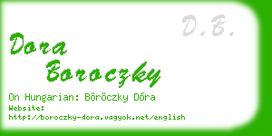 dora boroczky business card